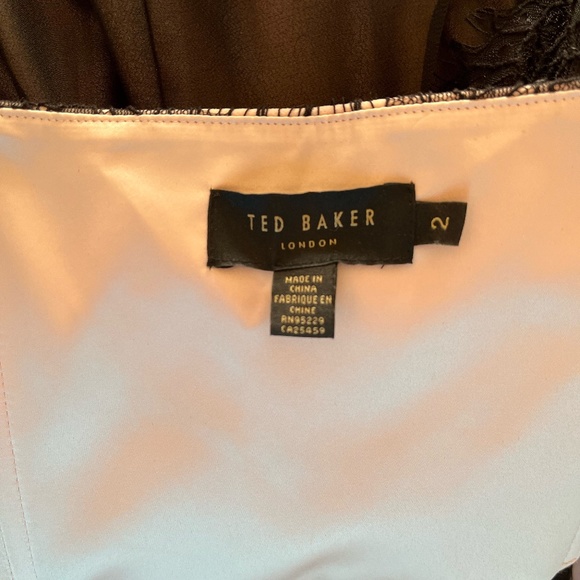 Ted Baker London Black and Pink Lace Maxi Dress 2 (US 6) - Picture 8 of 8